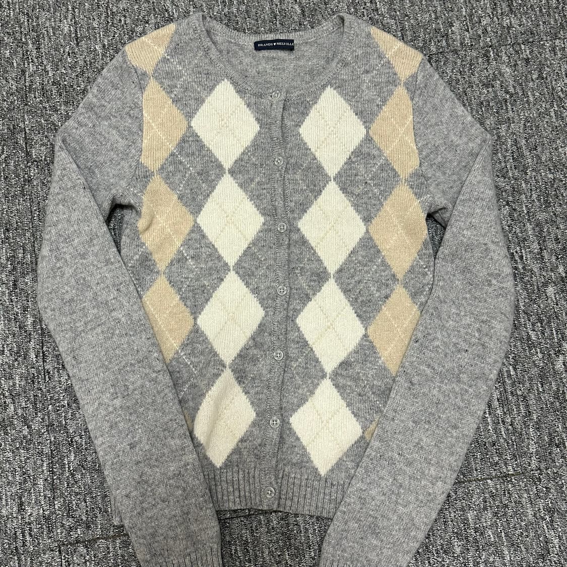 브랜디멜빌 아가일 회색 가디건 상품이미지2