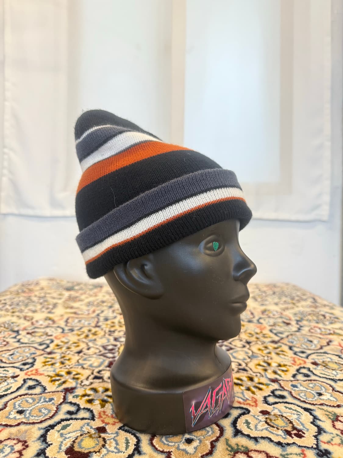 Black × Rust Stripe Knit Beanie  상품이미지3