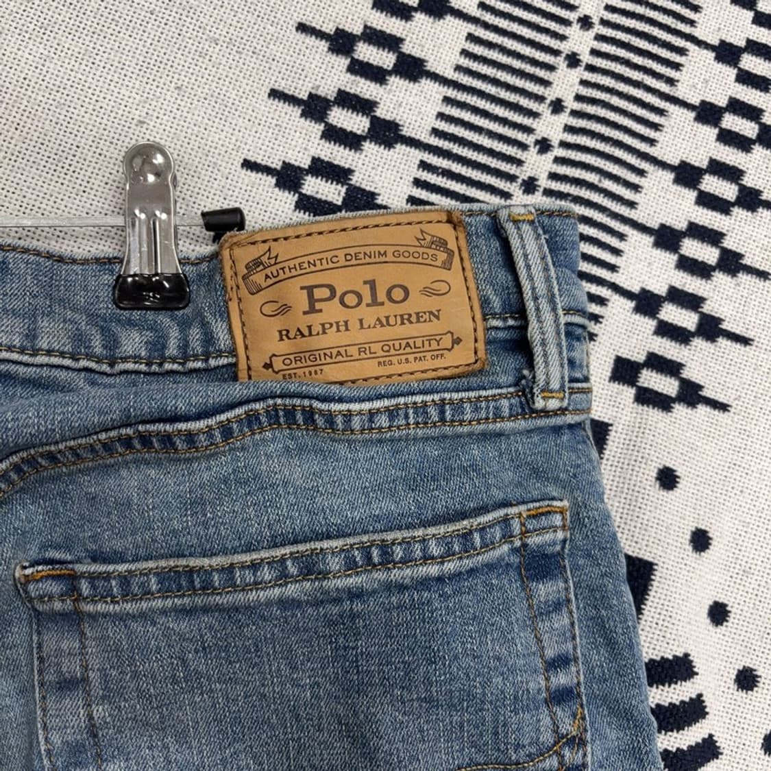 폴로 랄프로렌 소가죽패치 스판 데님 청바지 34인치 P00078 상품이미지4