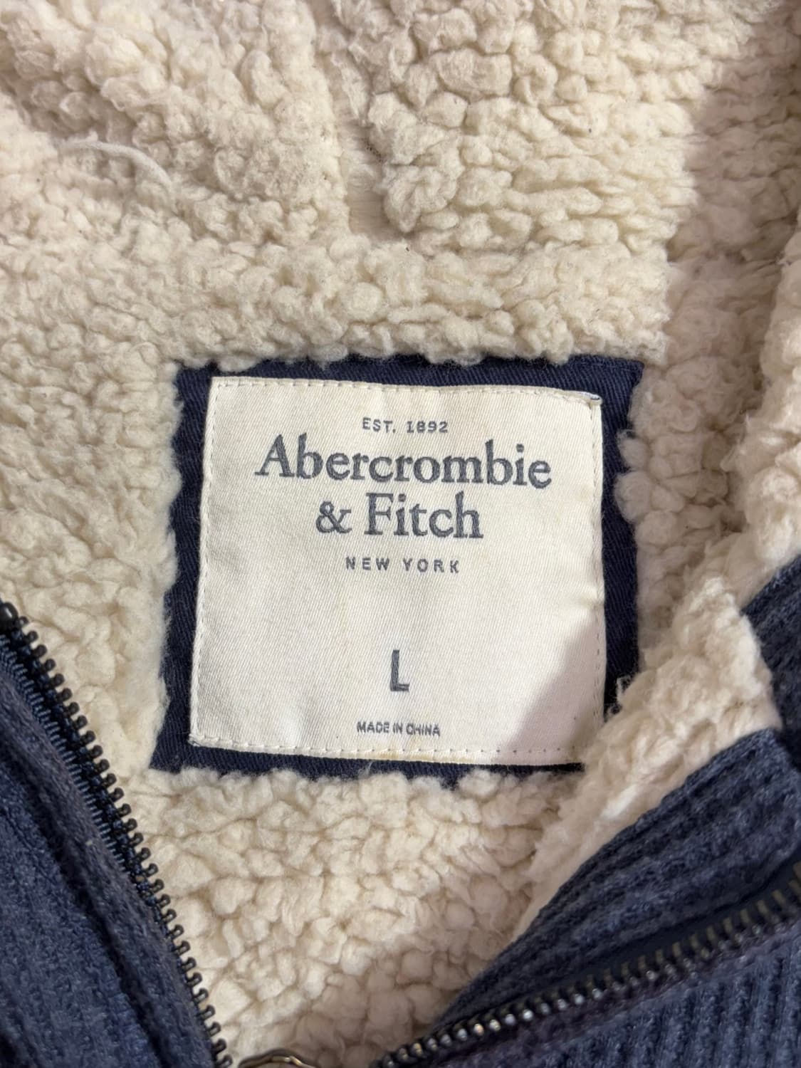 아베크롬비 오버핏 양털 자수로고 니트 후드집업  상품이미지6
