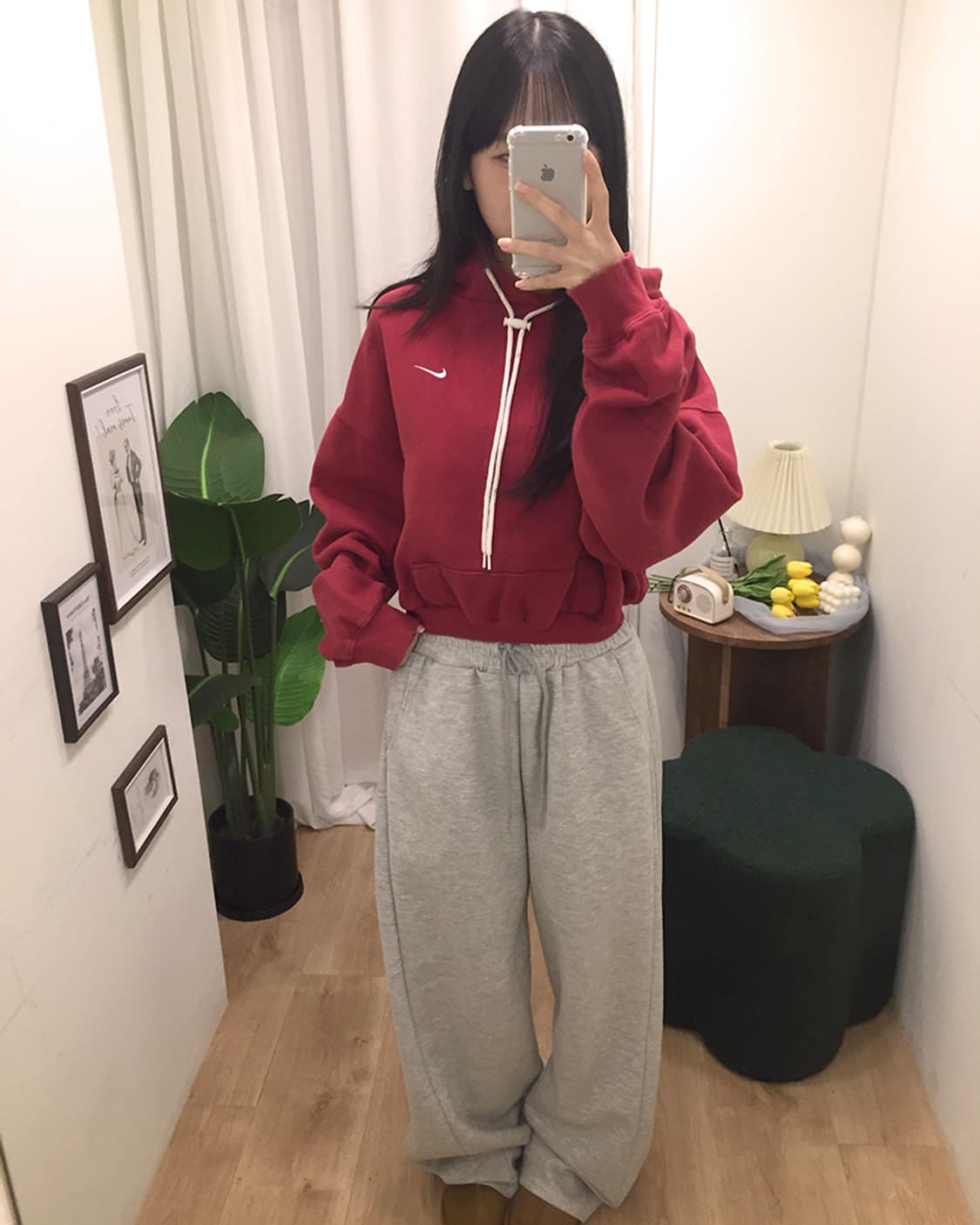 여성 나이키 크롭 후드티 100 상품이미지2