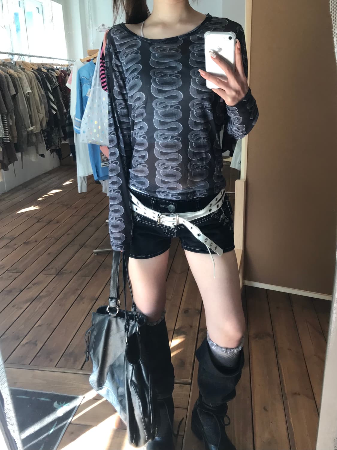 히스테릭글래머 스네이크 메쉬 롱슬리브 상품이미지4