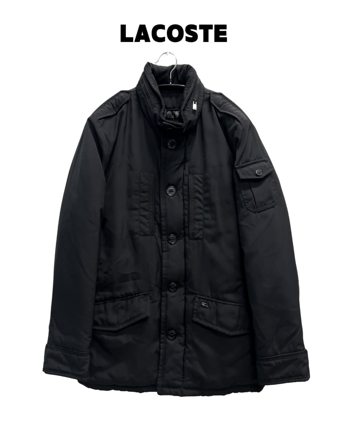 (48/3) 라코스테 나일론 필드 자켓 블랙 상품이미지1