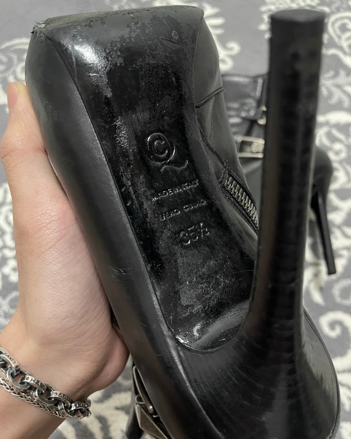Alexander MQ Peep-Toe Leather Boots 상품이미지7