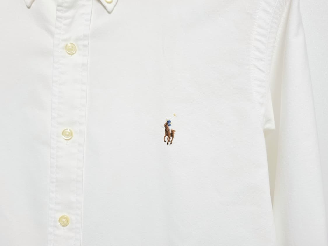 남성 폴로 클래식핏 멀티포니 옥스퍼드 화이트 흰색 긴팔 남방 셔츠 상품이미지5