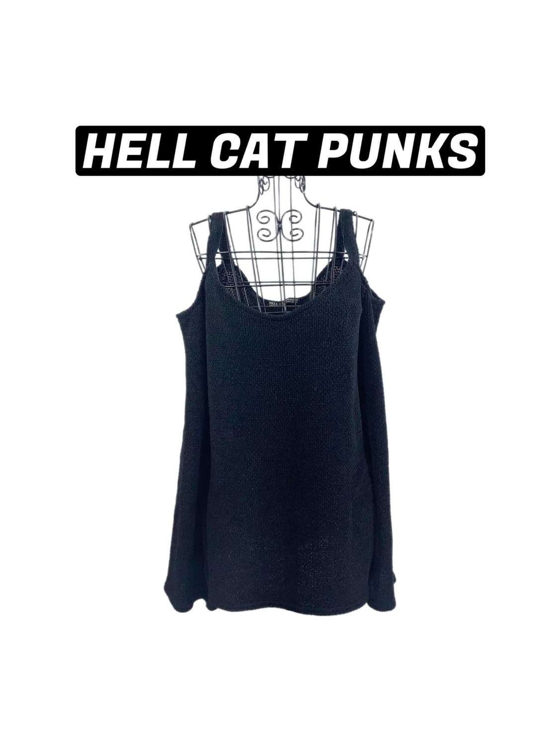 HELL CAT PUNKS 오프숄더 니트 상품이미지1