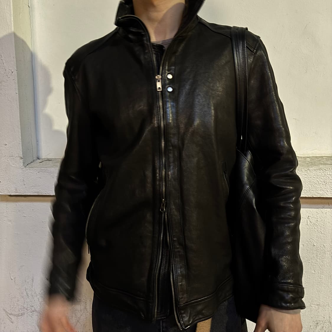 vtg lambskin high neck jacket 상품이미지4