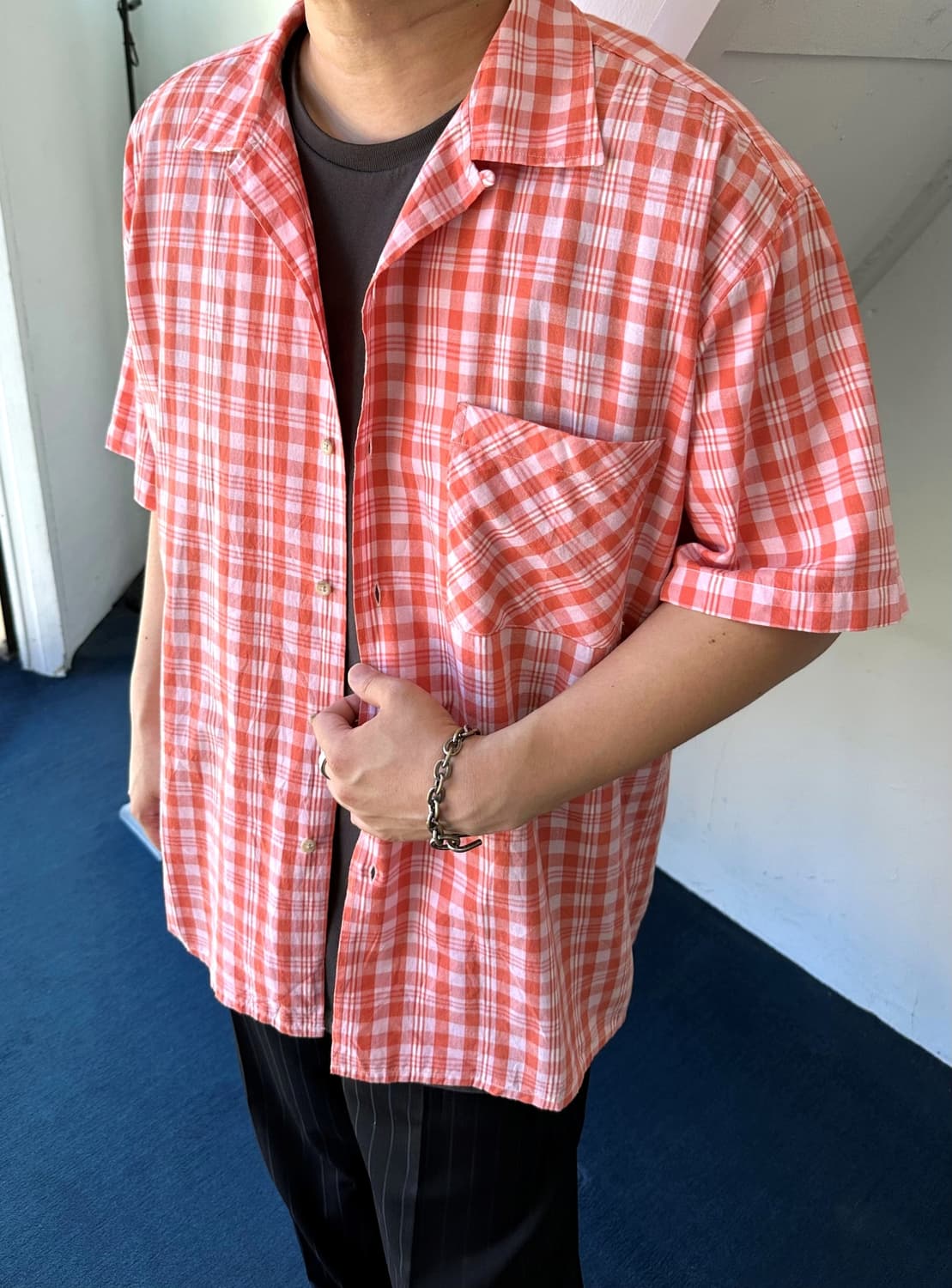 JPN made natural cotton check shirt 상품이미지3