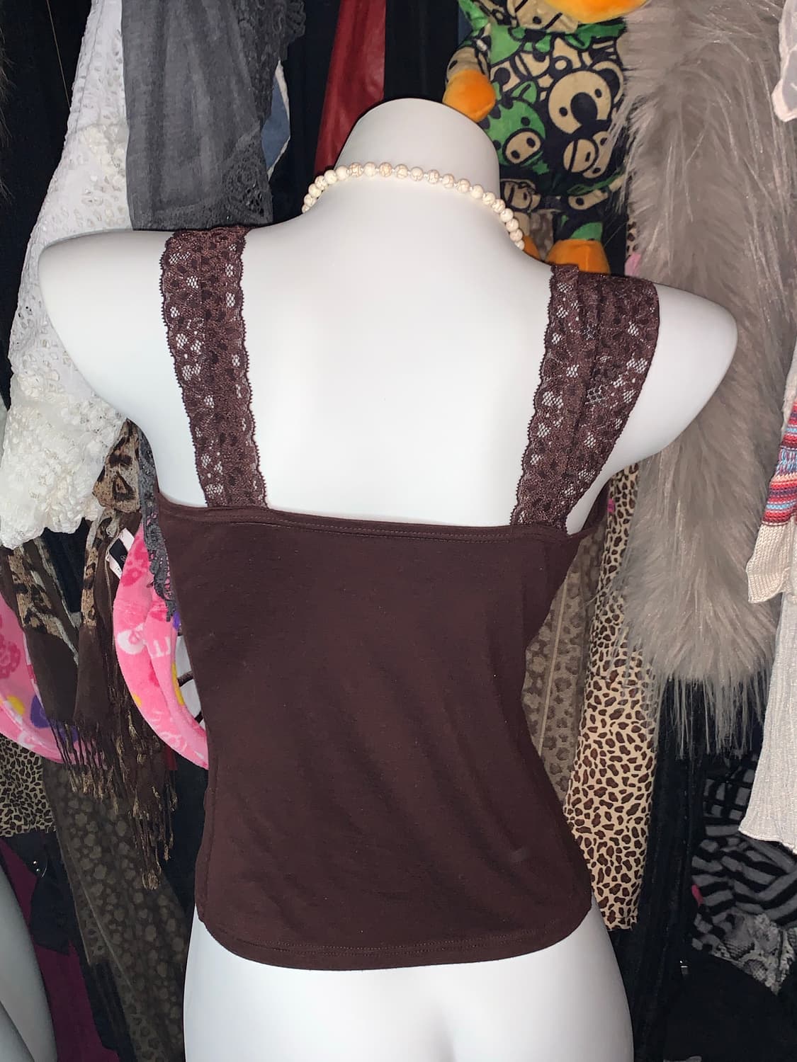 y2k 브라운 엔틱 레이스슬립 상품이미지2