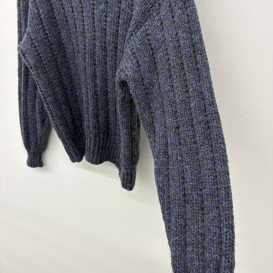 핸드메이드 네이비 울 니트 스웨터 여/M 상품이미지3