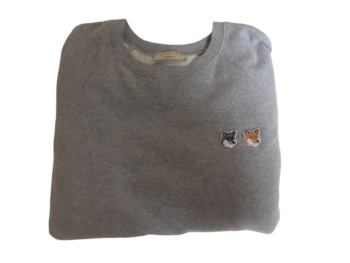 메종키츠네 더블 헤드 패치 맨투맨 그레이 L 상품이미지1