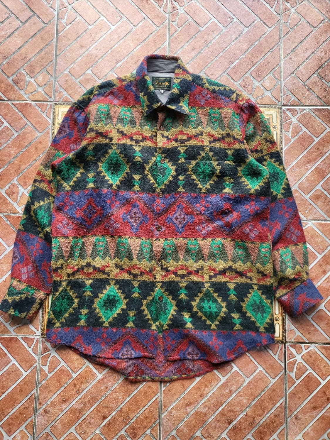 빈티지 나바호 패턴 플란넬 셔츠 상품이미지1