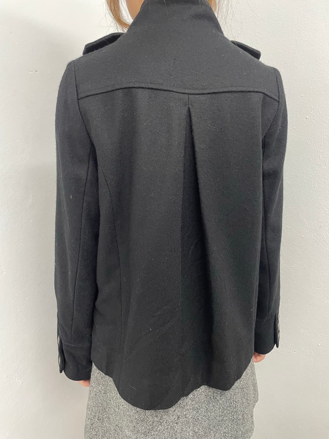 락시크 나폴레옹 블랙 버튼 하프 코트 상품이미지7