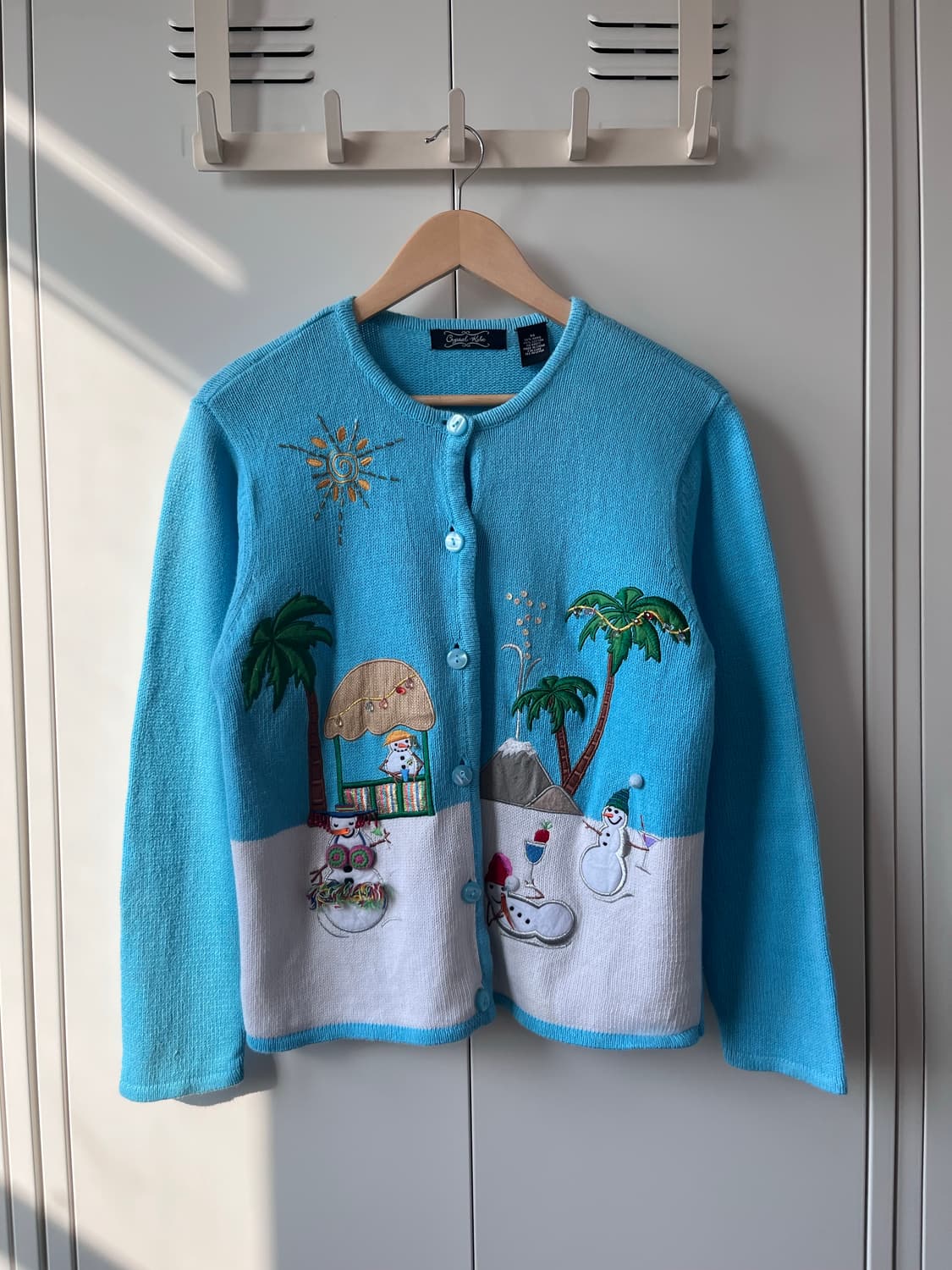 Crystal kobe 눈사람 여름휴가 풍경 니트 가디건  상품이미지2