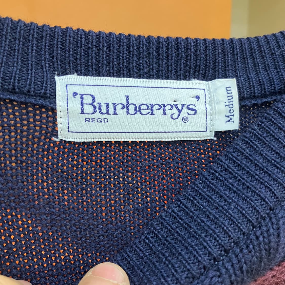 버버리 로고 와인 니트 스웨터 M 상품이미지2