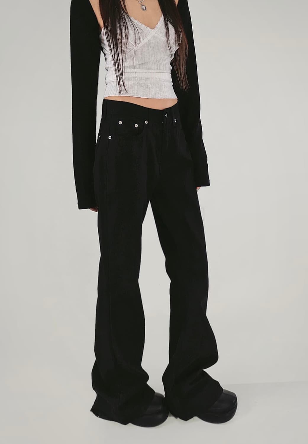 OOT OOTJ 블랙 부츠컷 팬츠[L] 상품이미지2