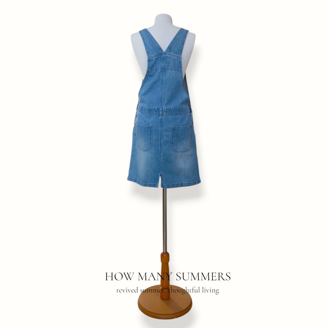 콜자 데님 멜빵 원피스 미니 M 연청 오버롤 스커트 포켓 상품이미지3