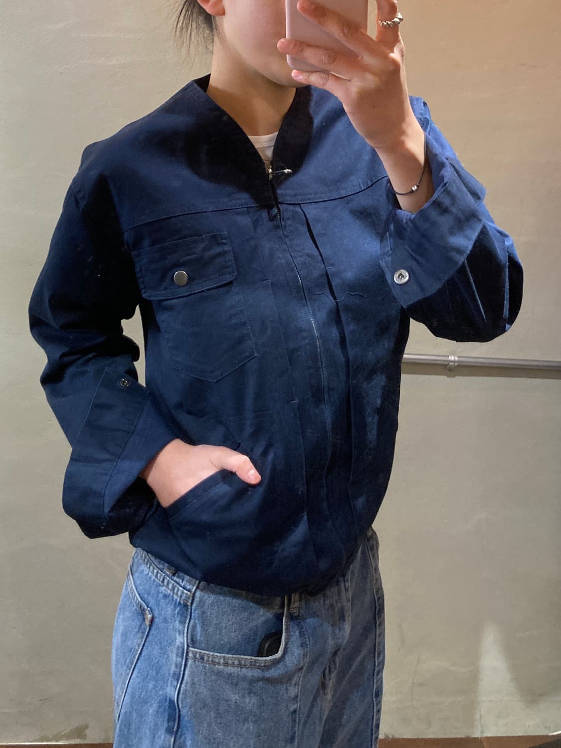 네이비 코튼 자켓 상품이미지3