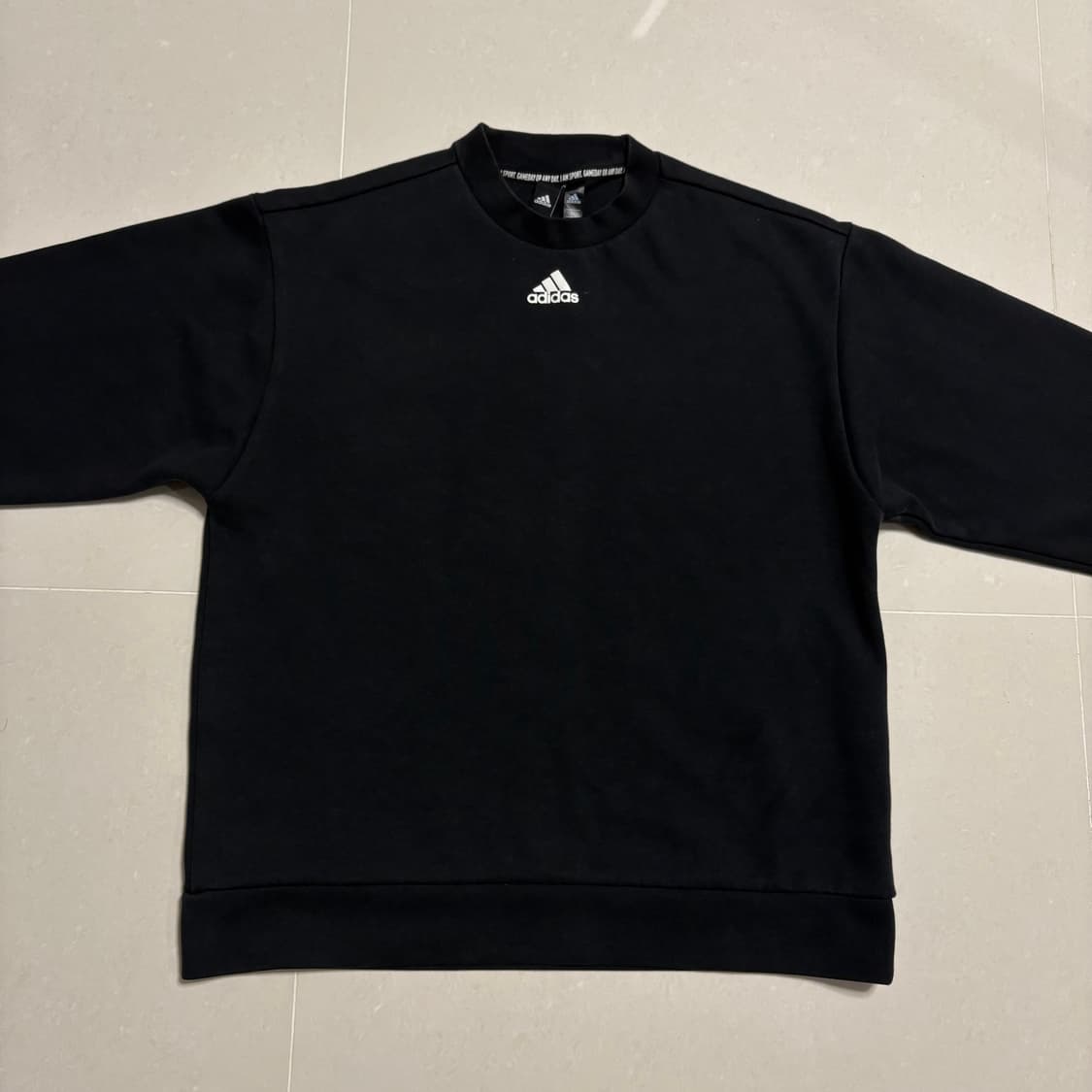 정품 아디다스 삼선 백 스트라이프 긴팔 크루 맨투맨 블랙 상품이미지4