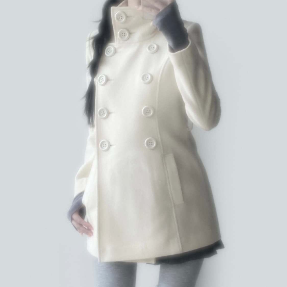 빈티지 더블 버튼 코트 / 크림 아이보리 상품이미지7