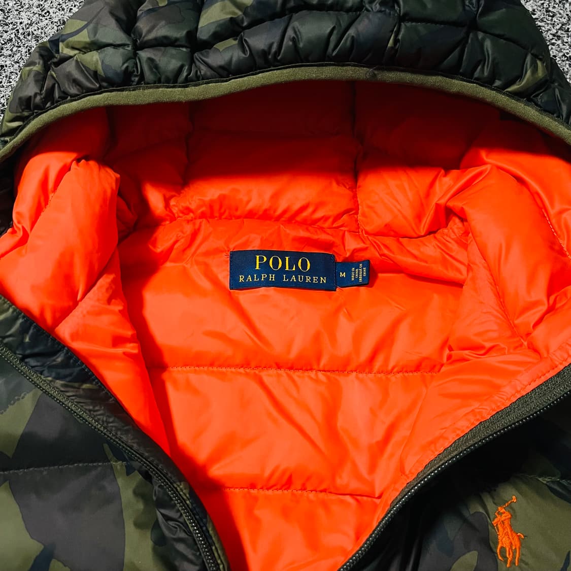 폴로 랄프로렌 카모 덕다운 패딩 M 미사용급 상품이미지4