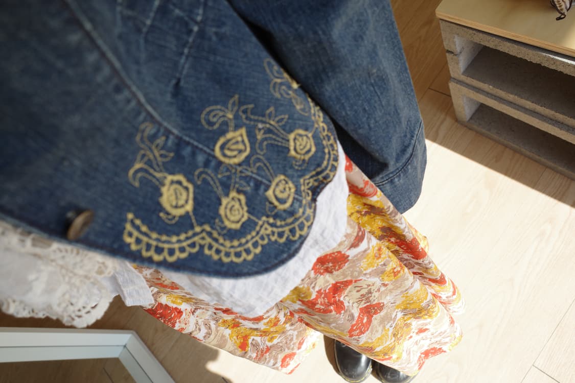 빈티지 자수 데님 자켓 상품이미지6