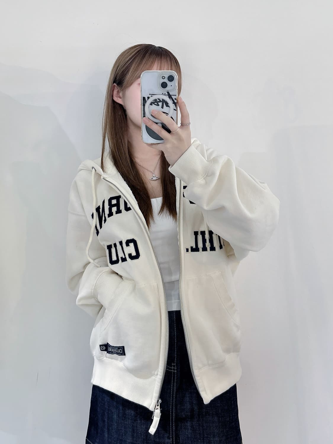 후아유 캘리포니아 빅로고 투웨이 후드집업 상품이미지2