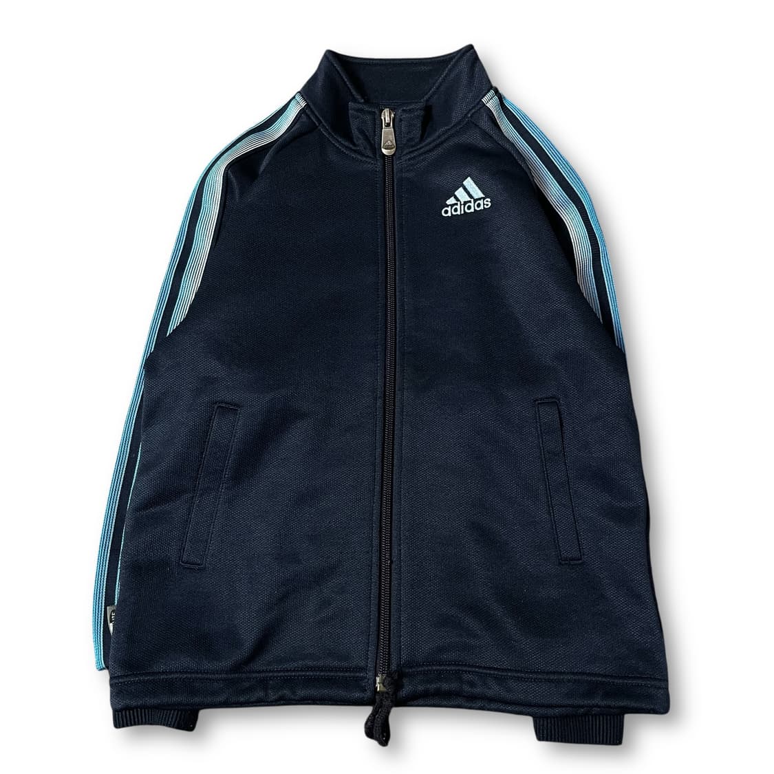 아디다스 키즈 스카이블루 로고 네이비 그라데이션 라인 트랙탑 6 상품이미지1
