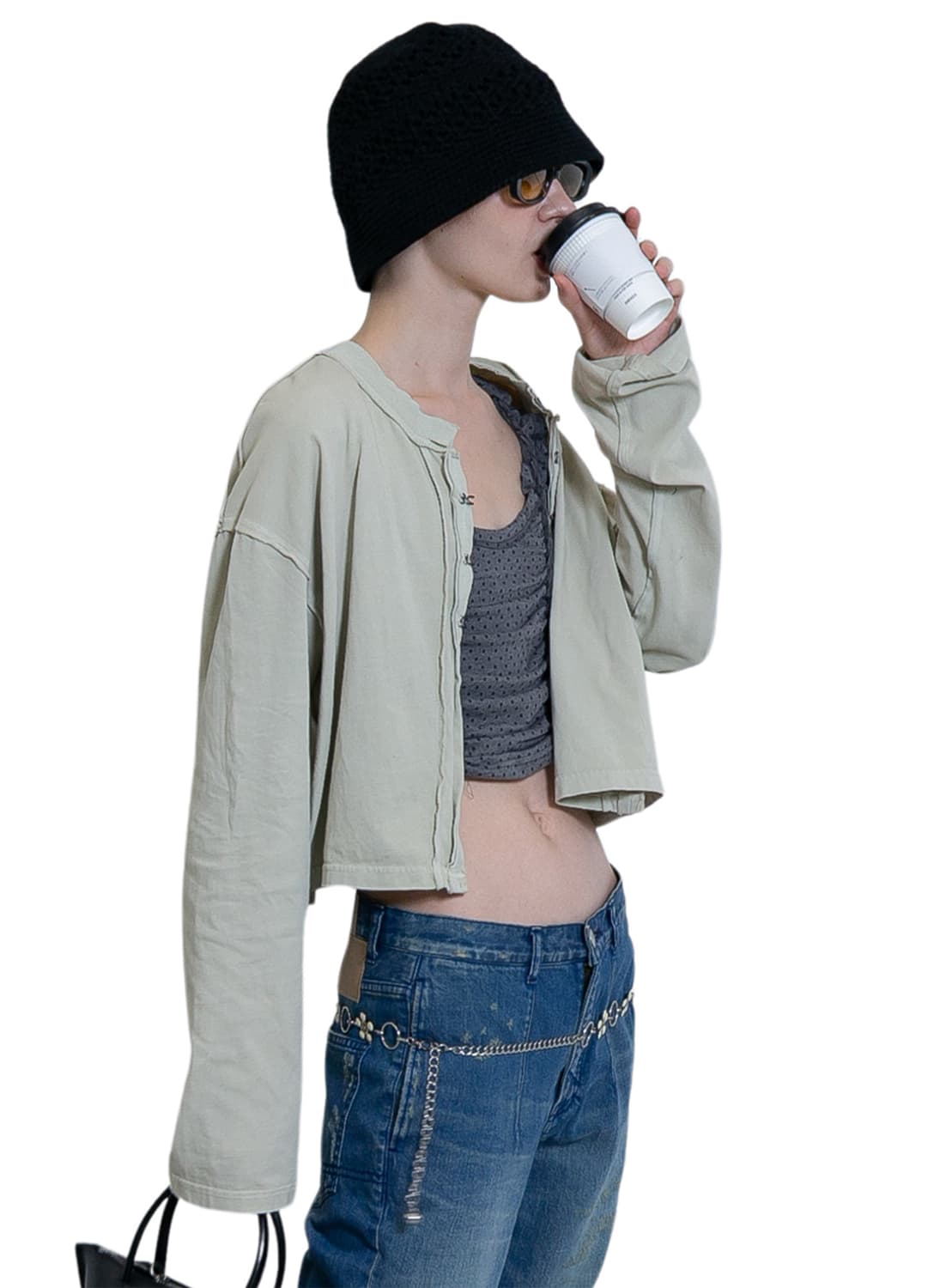 [F]퍼버즈 26ss Front Lock 롱 슬리스브리스 티/베이지 상품이미지2