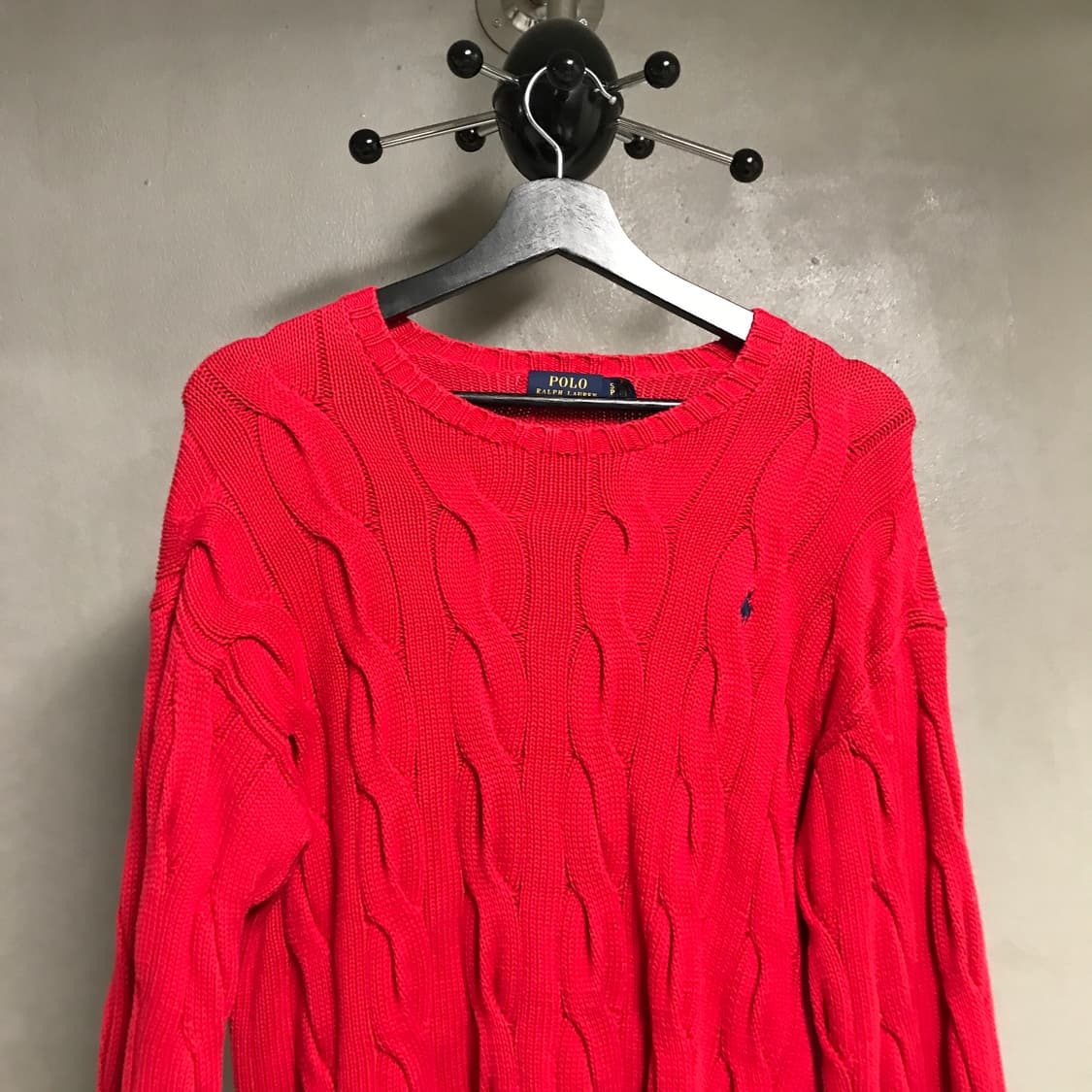 폴로 랄프로렌 케이블 니트 레드 S 상품이미지2