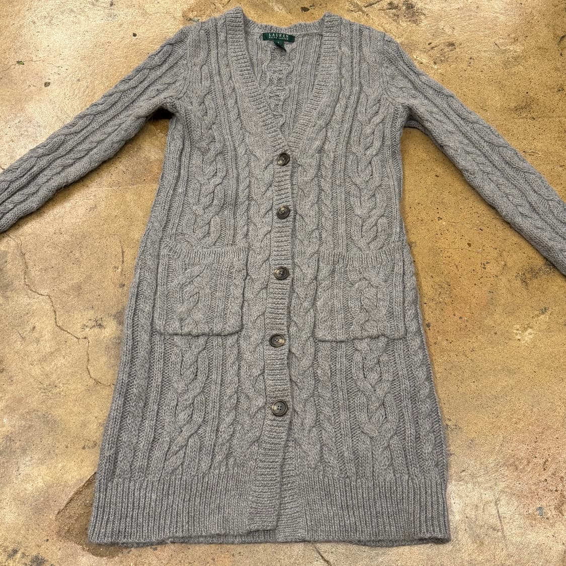 폴로 로렌 랄프로렌 꽈배기 브이넥 니트 가디건 원피스 상품이미지3