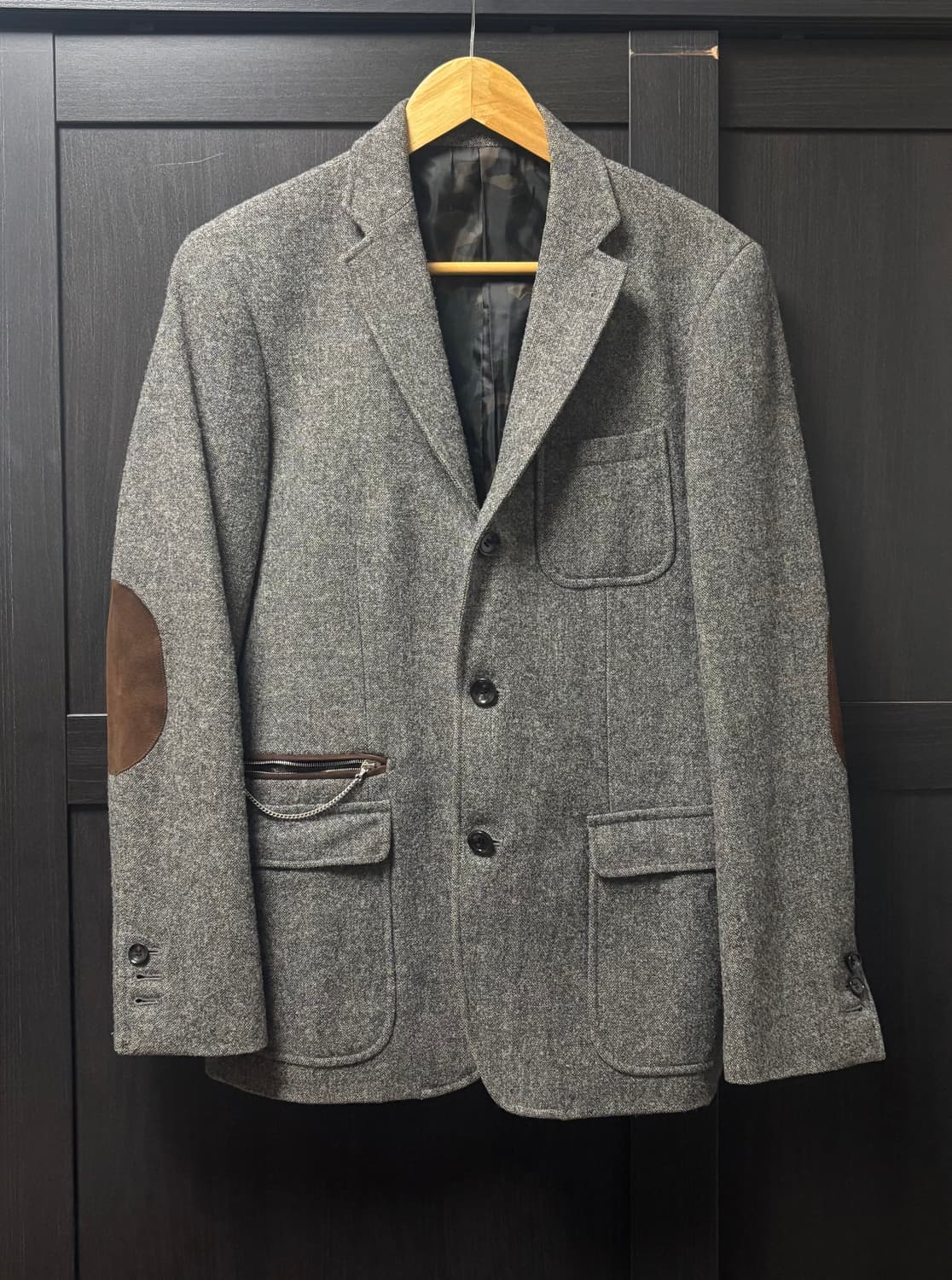 소프넷 트위드 엘보우 패치 자켓 상품이미지1