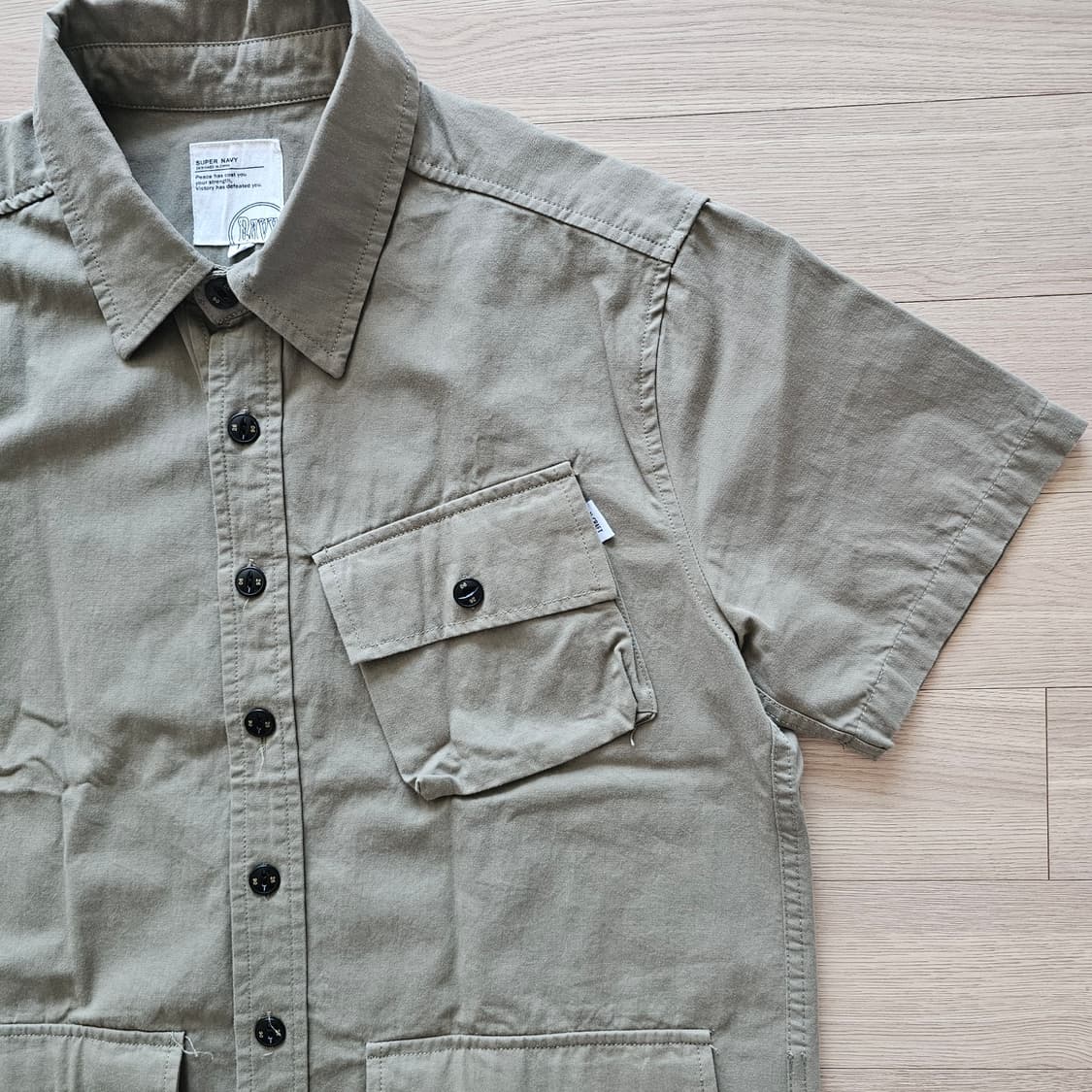 예약 ..M L 95 100 ) 밀리터리 포켓 반팔 워크 아메카지 셔츠 상품이미지3