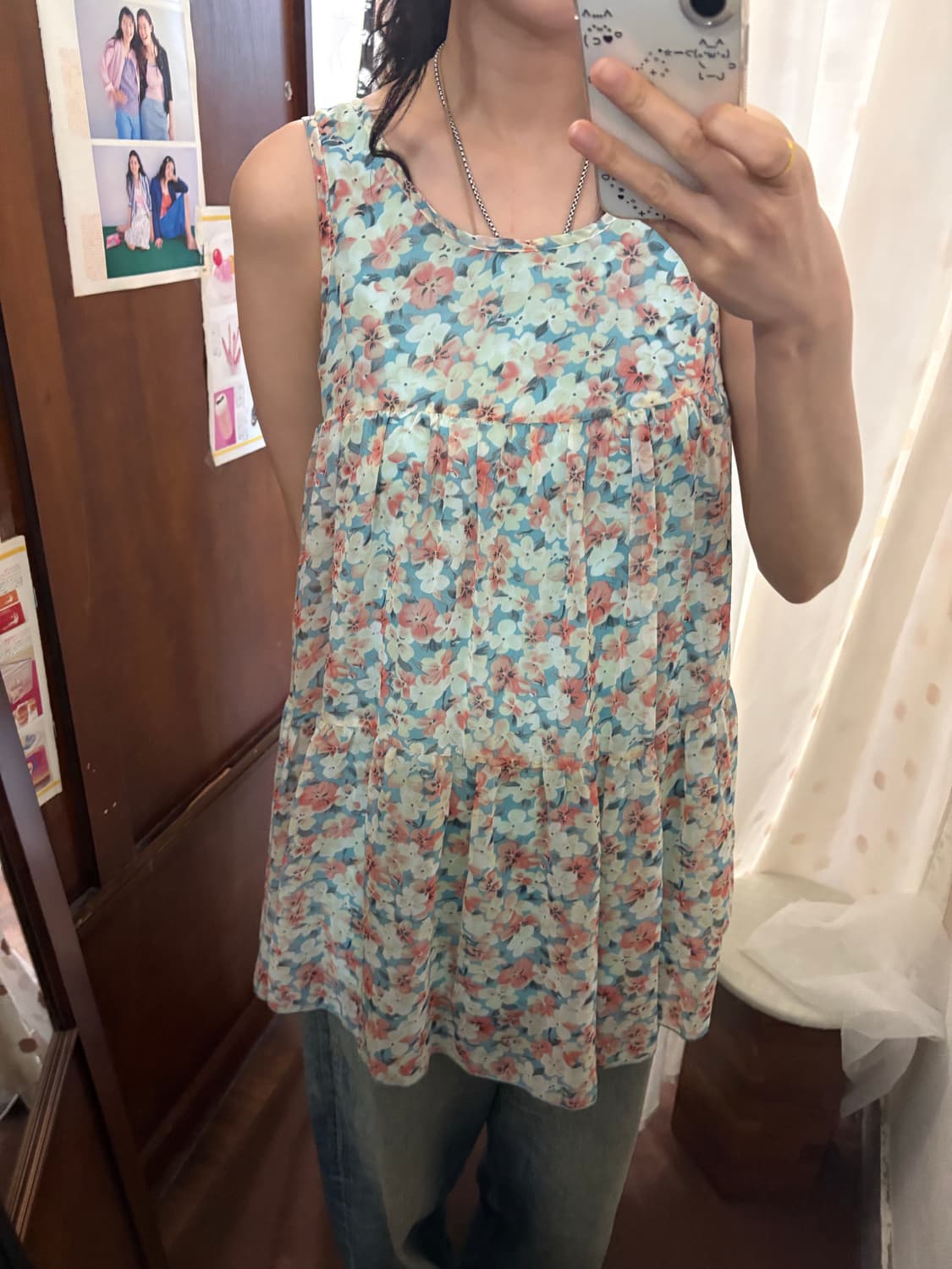 jpn vintage floral sleeve one-piece 상품이미지3