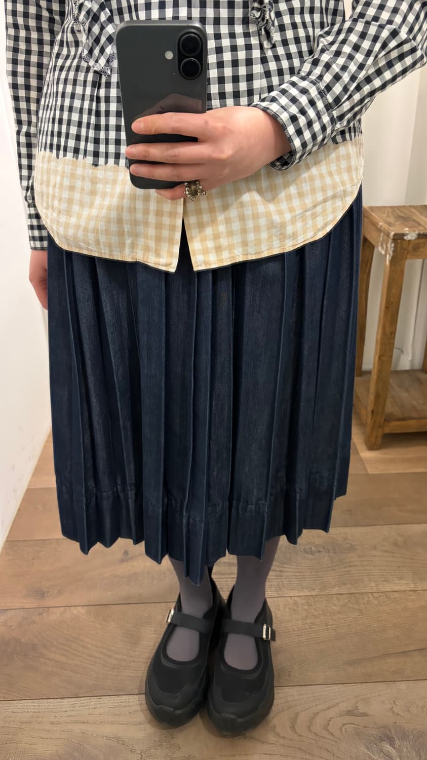 Stitch Pleats Denim Skirt 상품이미지9