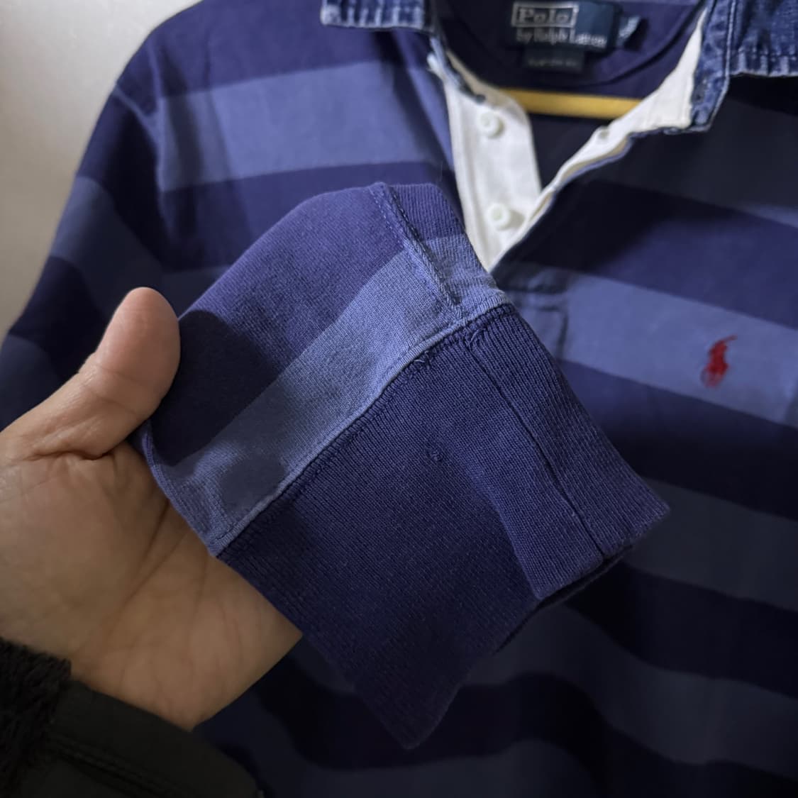 폴로 랄프로렌 데님배색 럭비 긴팔카라 티셔츠 커스텀XL (105) 상품이미지4
