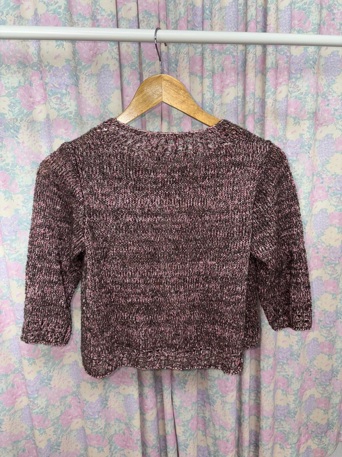 핑크 브라운 7부 니트 가디건 상품이미지8