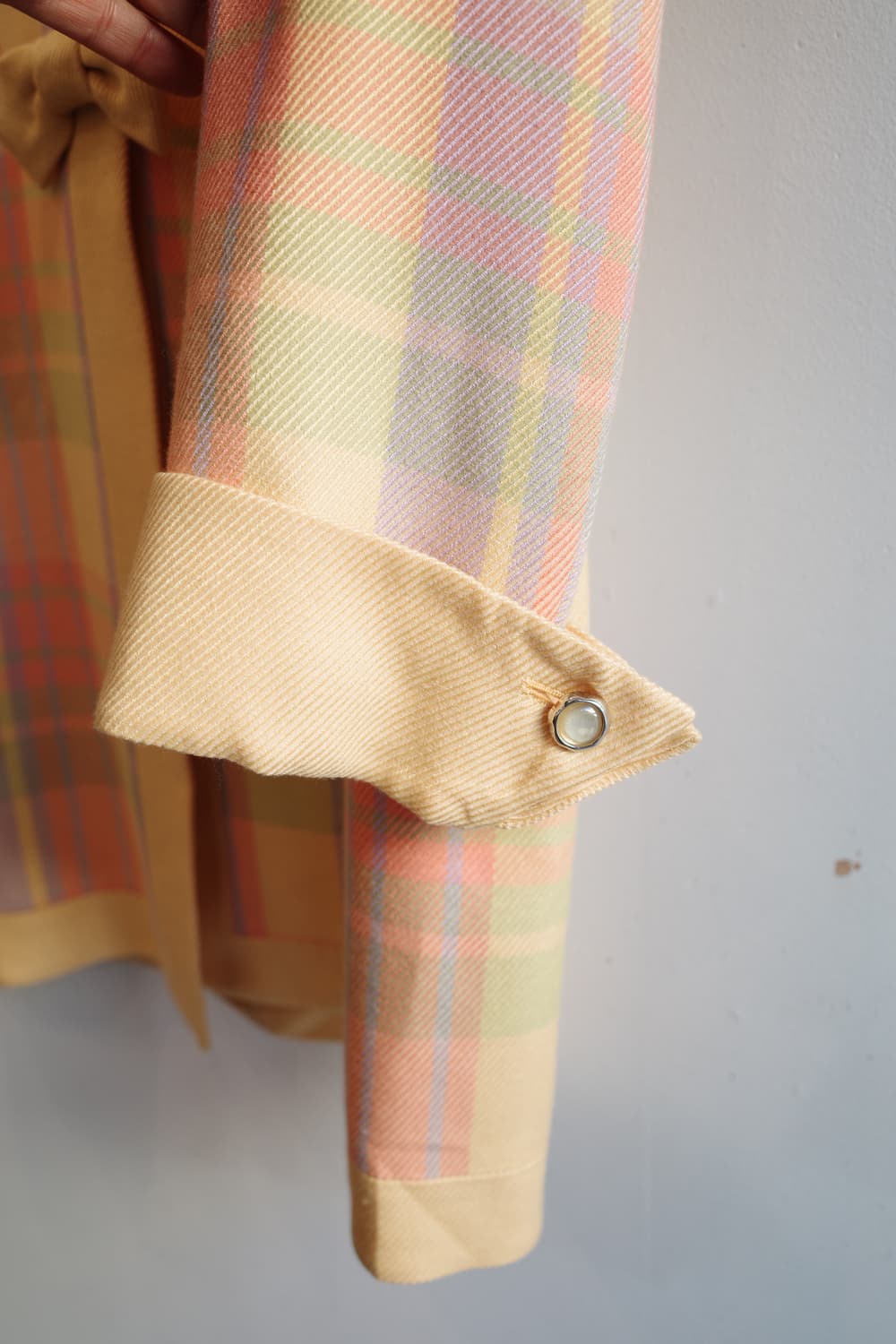 90s Courreges 쿠레쥬 울 체크 자켓  상품이미지5