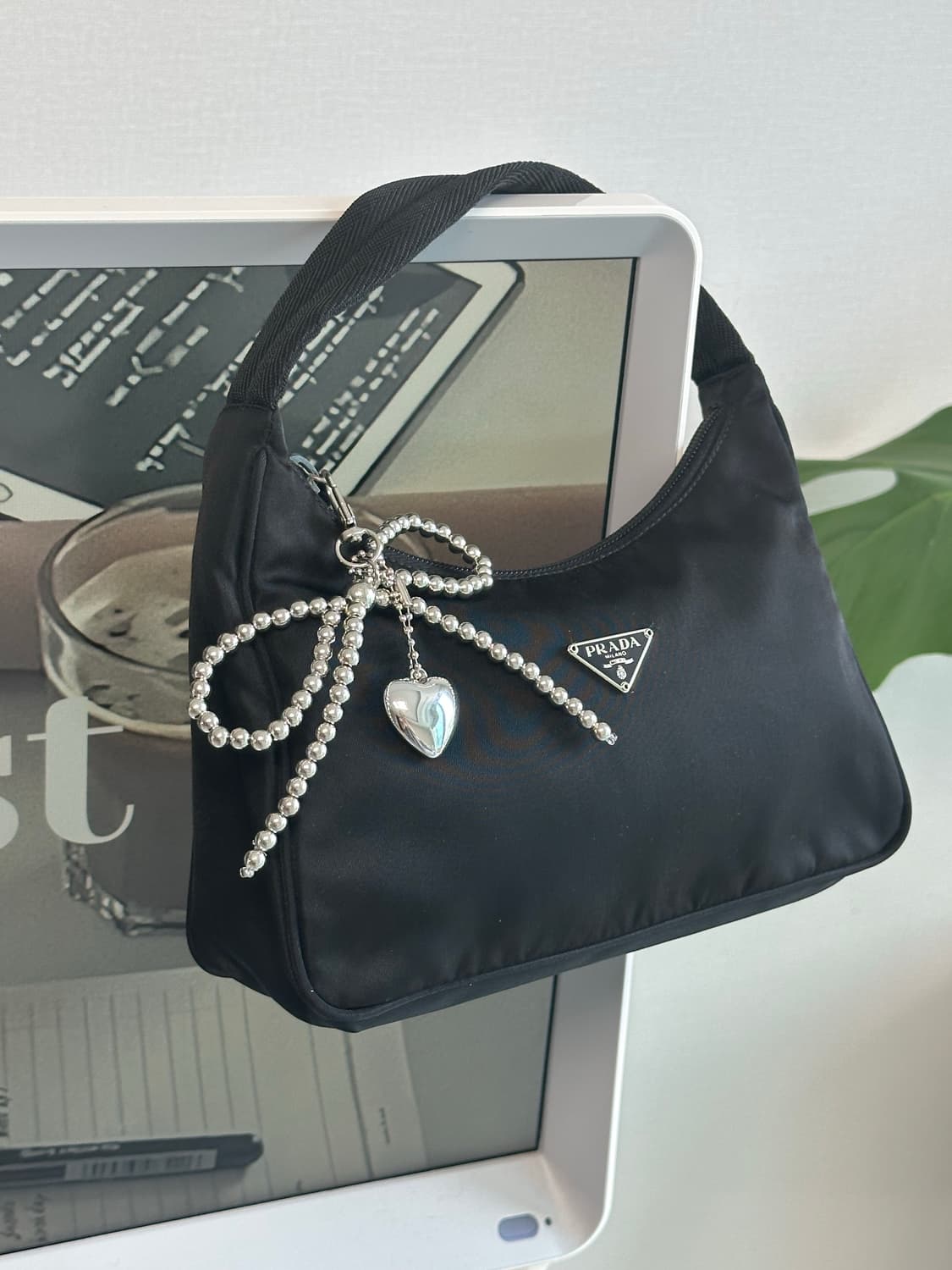 프라다 포코노 나일론 호보백 숄더백 토트백 미니 블랙 상품이미지8