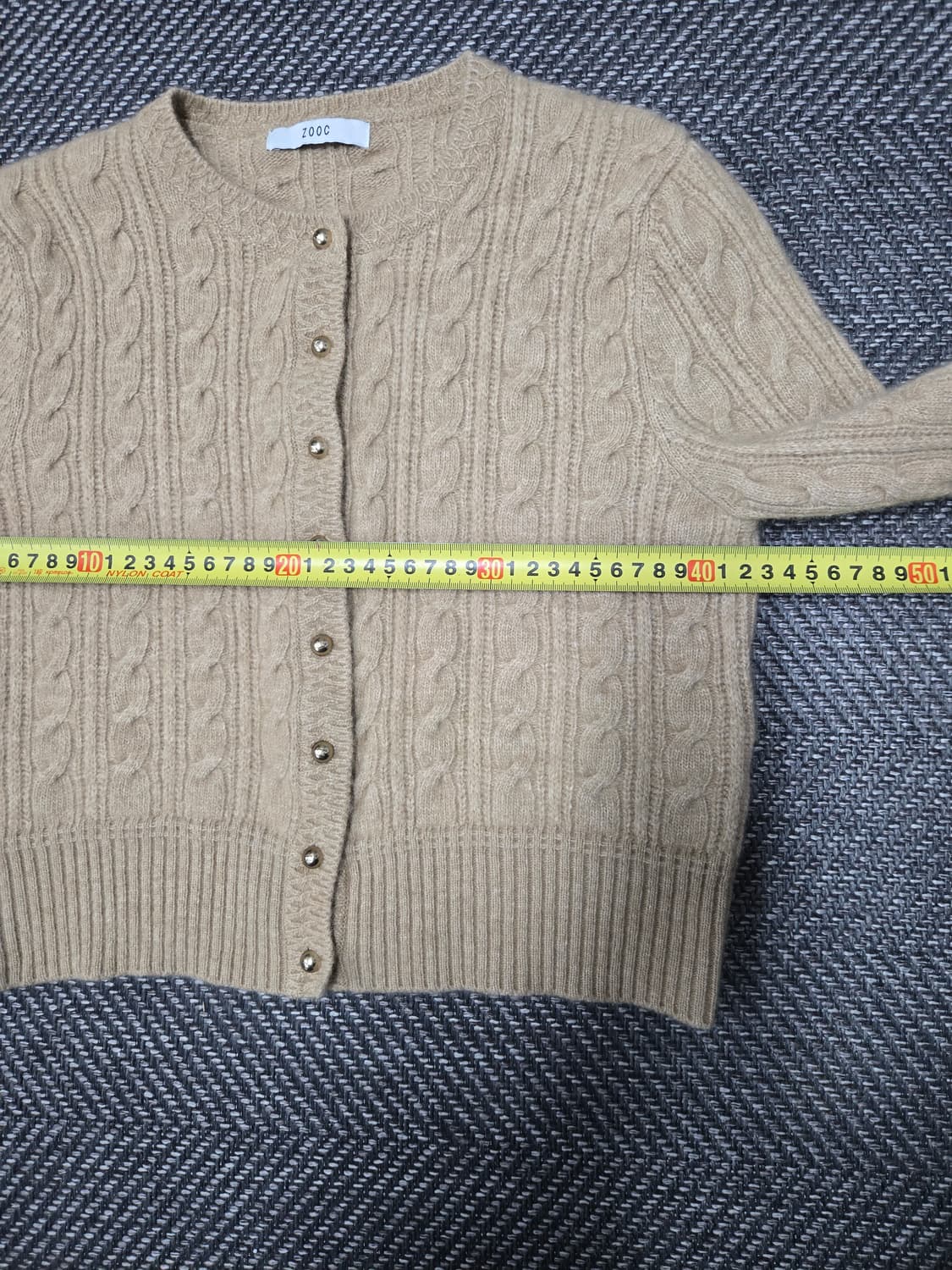 주크 24ss ZOOC 라운드넥 꽈배기 모60%캐시미어5%가디건 상품이미지6