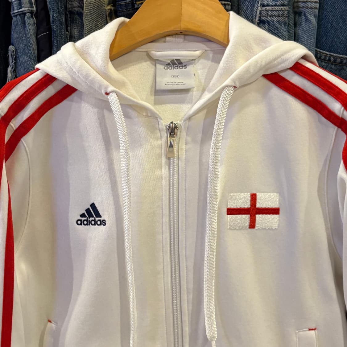 아디다스 잉글랜드 화이트 레드 후드 져지 상품이미지4