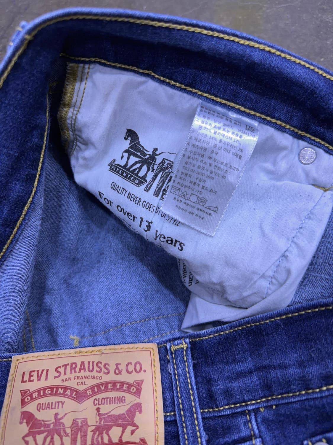 리바이스 511 슬림핏 딥블루 워싱 스판덱스 블렌드 데님팬츠 34 상품이미지8