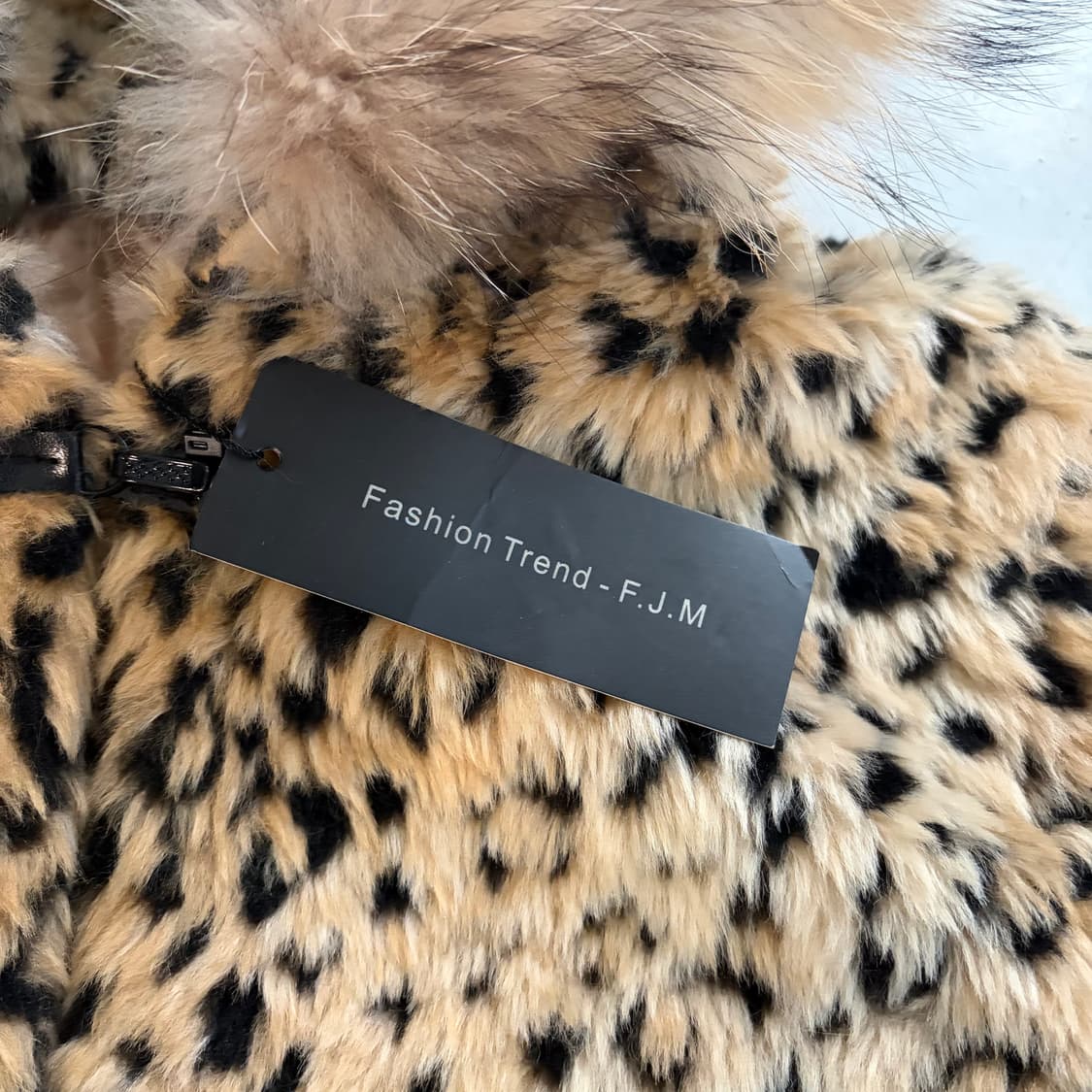 FJM 빈티지 애니멀 페이크 퍼 코트 M 상품이미지5