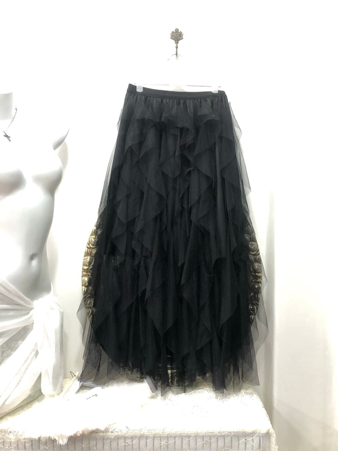 black gothic layered tulle skirt 상품이미지1
