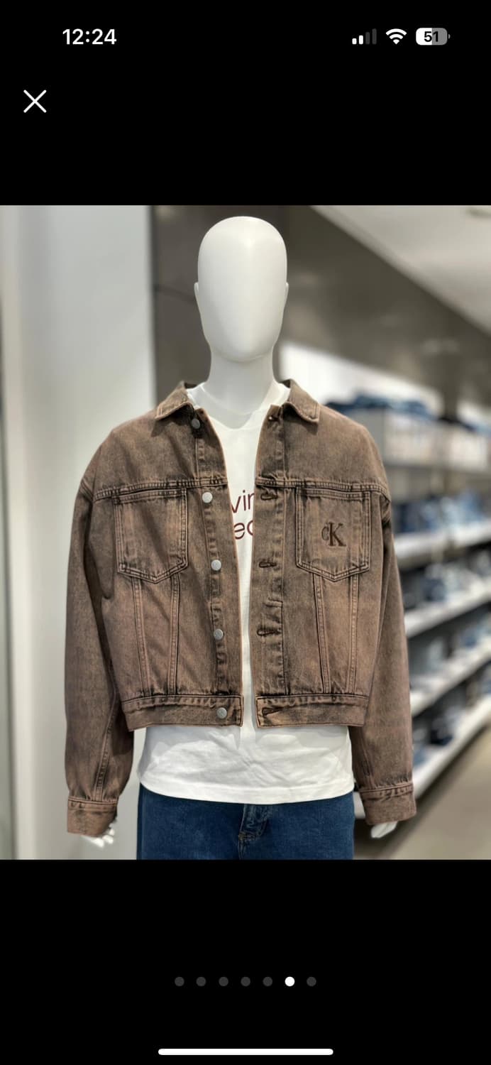 CK 캘빈클라인 브라운데님 박시 데님 자켓 M 상품이미지6