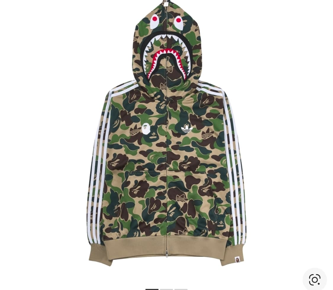 아디다스 베이프 샤크 트랙 후드집업 카모 US XL 상품이미지1