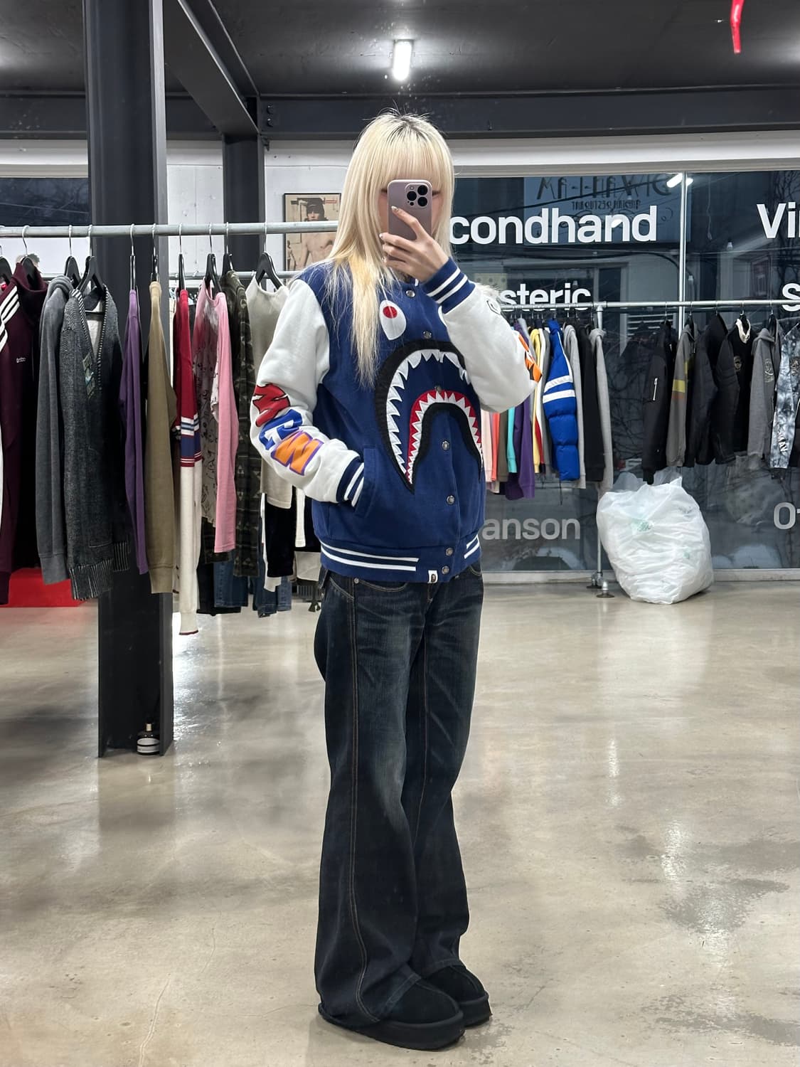 베이프 샤크 바시티 자켓 네이비 상품이미지2