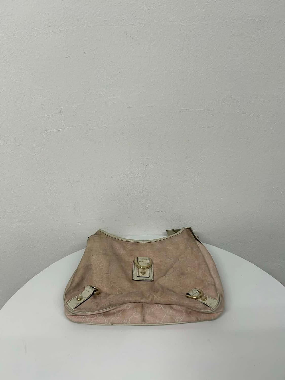 구찌 빈티지 GG 캔버스 핑크 호보백 숄더 토트백 상품이미지4