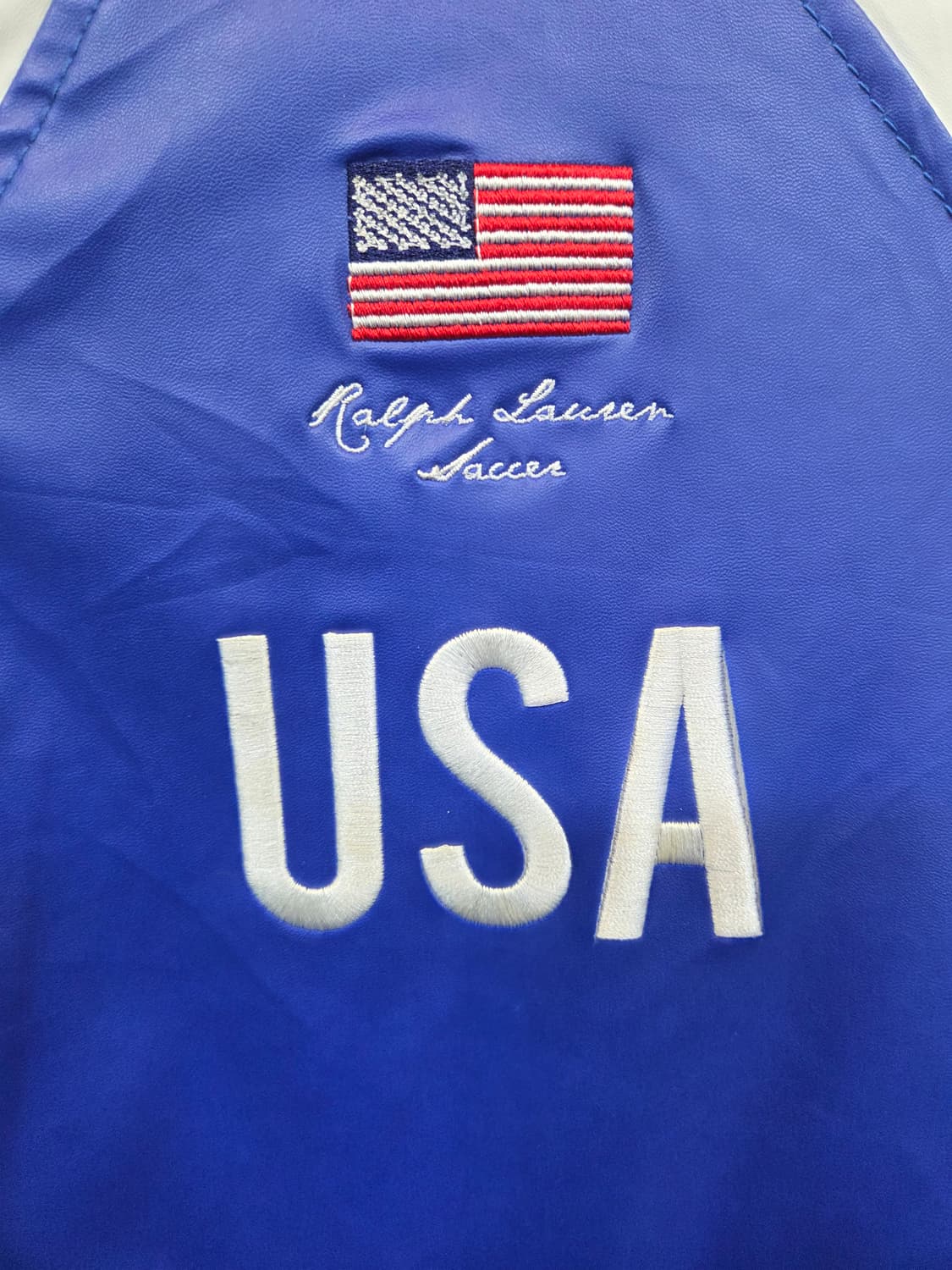 폴로랄프로렌 성조기 자수 빅포니 레이싱 레더 집업자켓 s 상품이미지3