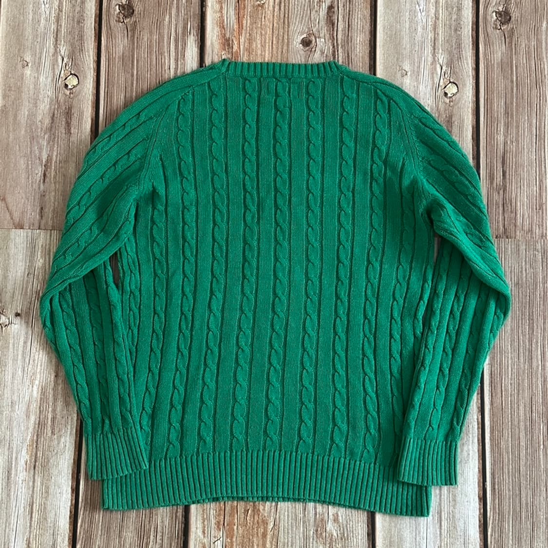 BEAMS+ 빔즈플러스 코튼 케이블 니트 그린 색상 M 사이즈 상품이미지2